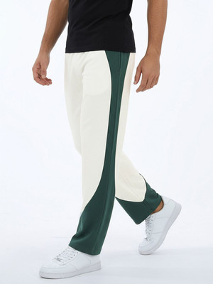 Glitchez Solid Men White Track Pants