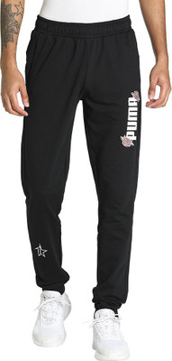 PUMA x1DER Grunge Logo Pants Printed Men Black Track Pants