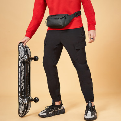 Street 808 by Pantaloons Solid Men Black Track Pants