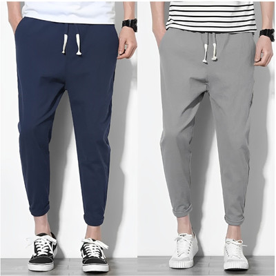 PS Traders Solid Men Blue, Grey Track Pants