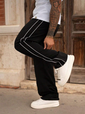 Adokedo Solid Men Black Track Pants