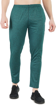 GOTO Solid Men Dark Green Track Pants