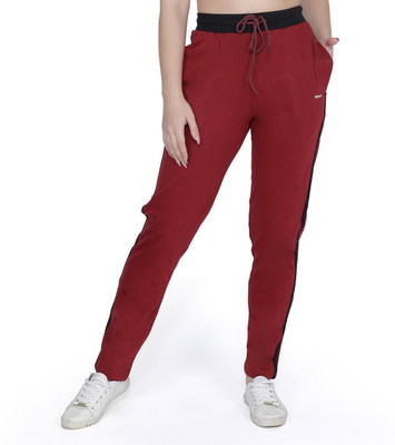 Hiflyers Solid Women Maroon Track Pants