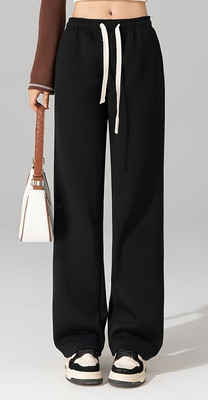 Dockstreet Solid Women Black Track Pants