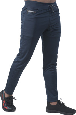 BWD Solid Men Blue Track Pants