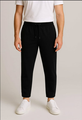 C C CLOTHING Self Design Men Light Blue Track Pants