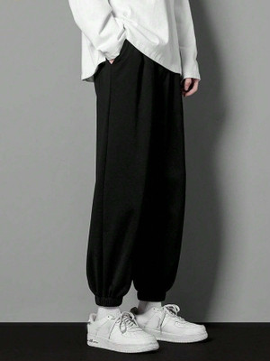 Dockstreet Solid Men Black Track Pants