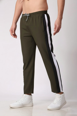 Gautam Enterprises Colorblock Men Olive Track Pants