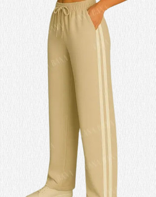 GORIYA Solid Women Beige Track Pants