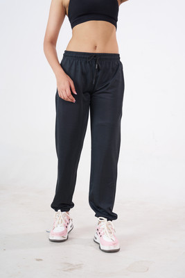 MYo2 Solid Women Black Track Pants