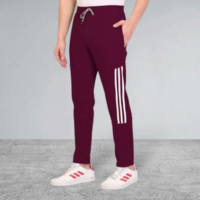 CLOTVIN TREND Solid Men Maroon Track Pants