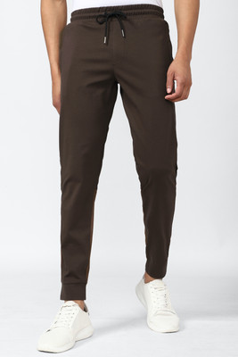 VAN HEUSEN Self Design Men Brown Track Pants