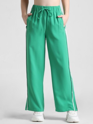 ONLY Solid Women Green Track Pants