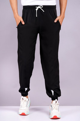AXOLOTL Solid Men Black Track Pants