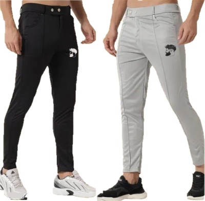 2N2 Regular Fit Men Black, Grey Trousers