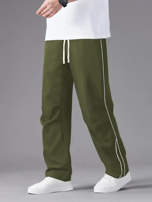 Rajovati Colorblock Men Dark Green Track Pants