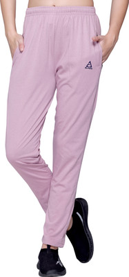 ELPIDA Solid Women Pink Track Pants