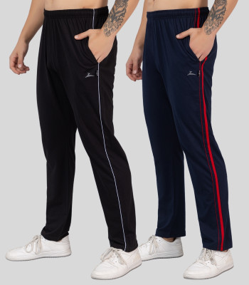 Zeffit Solid Men Black, Dark Blue Track Pants