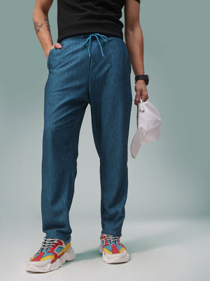 MADSTO Solid Men Blue Track Pants
