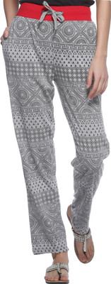 Weboasis Printed Women Grey Track Pants