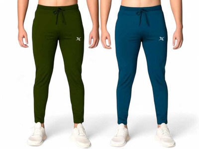LOTEX Solid Men Blue, Green Track Pants