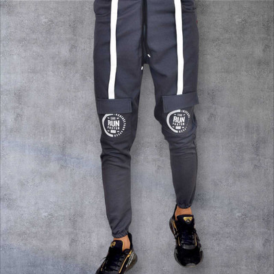 TEETREND Solid Men Grey Track Pants