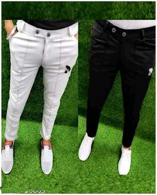 KEISHNA POINT FASHION Solid Men Black, White Track Pants