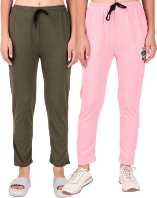 JECKWARD Solid Women Green, Pink Track Pants