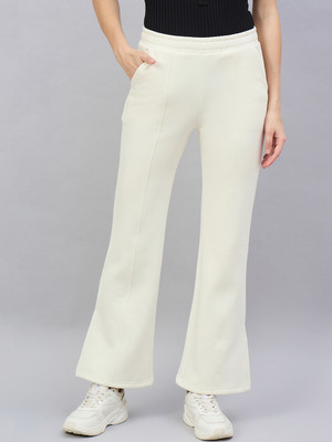 98 Degree North Solid Women Beige Track Pants