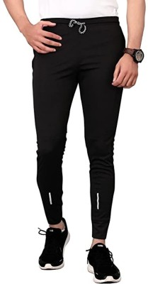 GT SPORTS Striped Men Black Track Pants