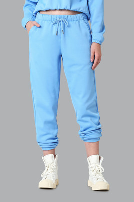 VAN HEUSEN Athleisure Drawstring Waist And Functional Pockets Printed Women Blue Track Pants