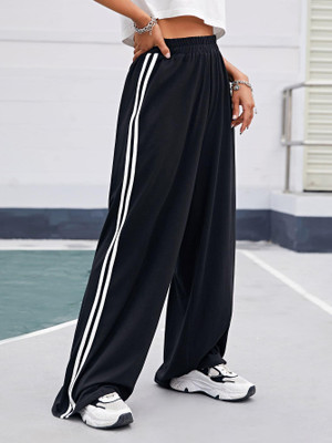Dockstreet Loose Fit Women Black Trousers