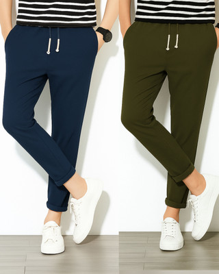 Fabrictown Solid Men Blue, Olive Track Pants