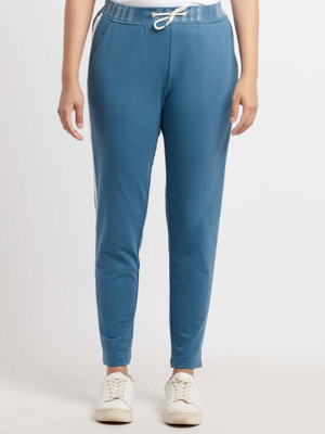 Status Quo Solid Women Blue Track Pants