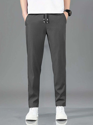 PRABAHA Solid Men Grey Track Pants