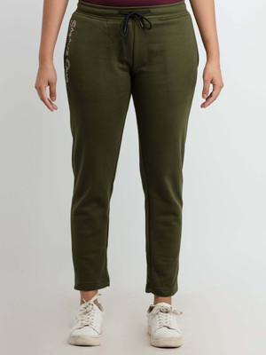 Status Quo Printed Women Green Track Pants