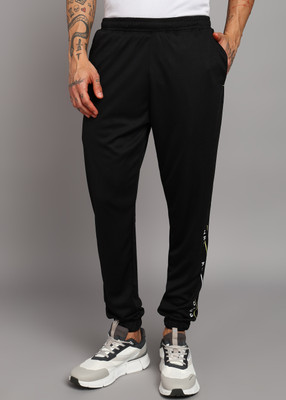 HRX by Hrithik Roshan Solid, Printed Men Black Track Pants