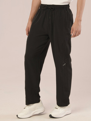 HRX by Hrithik Roshan Solid, Striped Men Black Track Pants