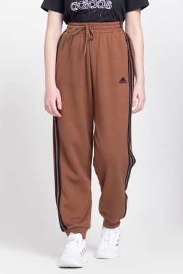 ADIDAS Striped Women Brown Track Pants