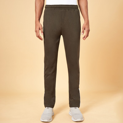 Ajile By Pantaloons Striped Men Green Track Pants