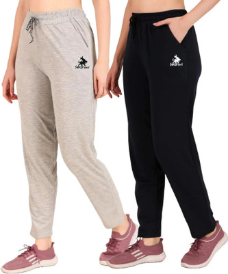 SEAPRINT Solid Women Grey, Dark Blue Track Pants