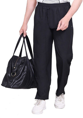 SARANFASHION Self Design Men Black Track Pants