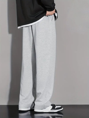Daphne Maurier Solid Men Grey Track Pants