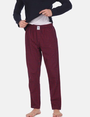 U.S. POLO ASSN. Checkered Men Red Track Pants