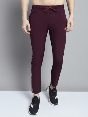 Prosperity Self Design Men Maroon Track Pants