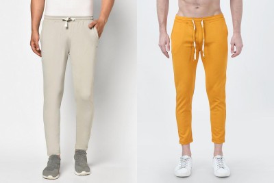 Shazam Mart Solid Men Grey, Yellow Track Pants