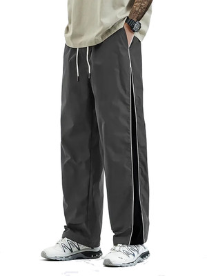 The Modern Soul Striped Men Grey, Black Track Pants