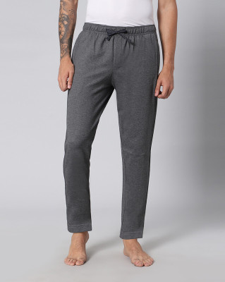 AVOQ Solid Men Grey Track Pants