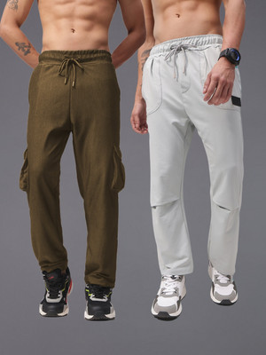MADSTO Solid Men Brown, Silver Track Pants