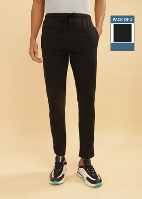 Force NXT Solid Men Black Track Pants